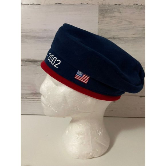 Roots Vintage 2002 US Olympic Team Official Outfitter Blue Red Beret Cap Hat - Picture 4 of 4